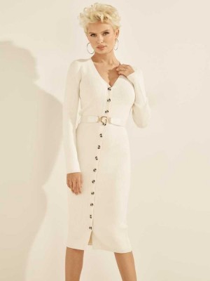 Women's Guess Luised Cardigan Jumpsuits White | 7092-RGDIT