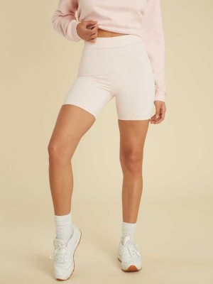 Women's Guess Originals Kit Biker Shorts Pink | 9081-NWDQV