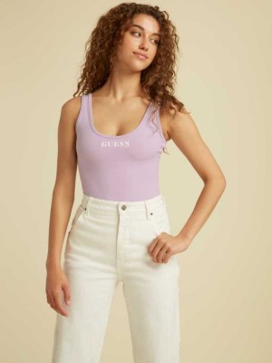 Women's Guess Originals Kit Bodysuit Light Purple | 9342-HTUFN