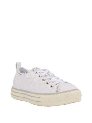 Women's Guess Quilted Low-Top Sneakers White Multicolor | 6580-HWBRD