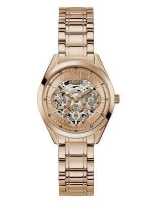 Women's Guess Rose Gold-Tone Multifunction Watches Multicolor | 5429-AHLTD