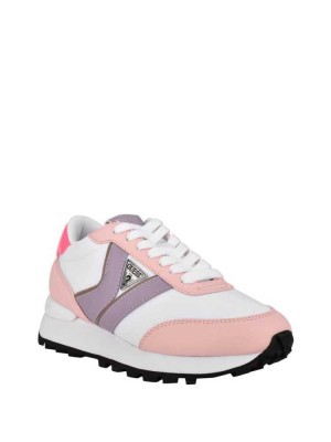 Women's Guess Samsin Color-Blocked Sneakers Pink Multicolor | 0256-RWOYS