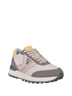 Women's Guess Samsin Color-Blocked Sneakers Grey | 0736-DYTUE