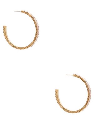Women's Guess Sleek Baguette Hoop Earrings Gold | 2719-WBJZI