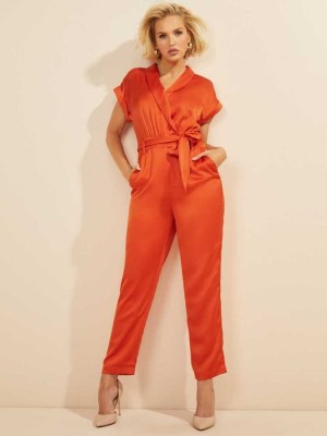 Women's Guess Sophie Jumpsuits Orange | 2679-URFOM