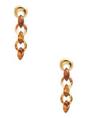 Women's Guess Tortoise Chain Earrings Gold | 5097-ADHGR
