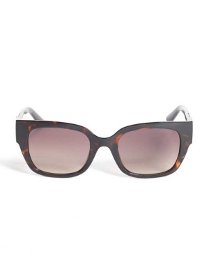 Women's Guess Tortoise Square Sunglasses Brown | 7869-VMZOH