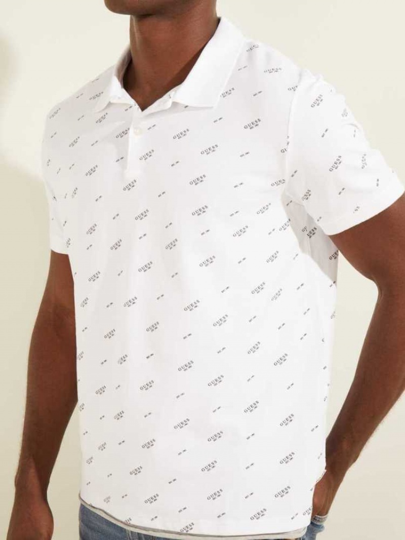 Men's Guess Corey Polo Shirts White | 2850-OWSFG