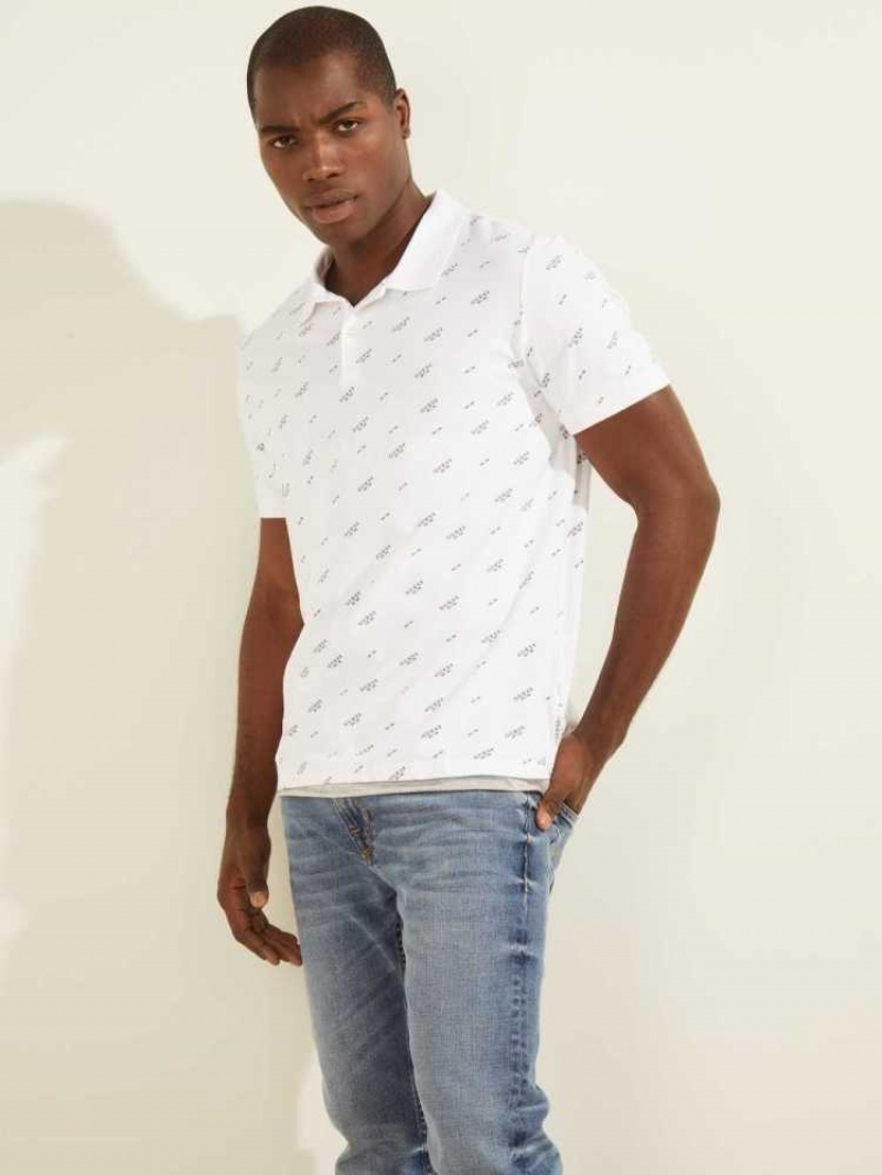 Men\'s Guess Corey Polo Shirts White | 2850-OWSFG