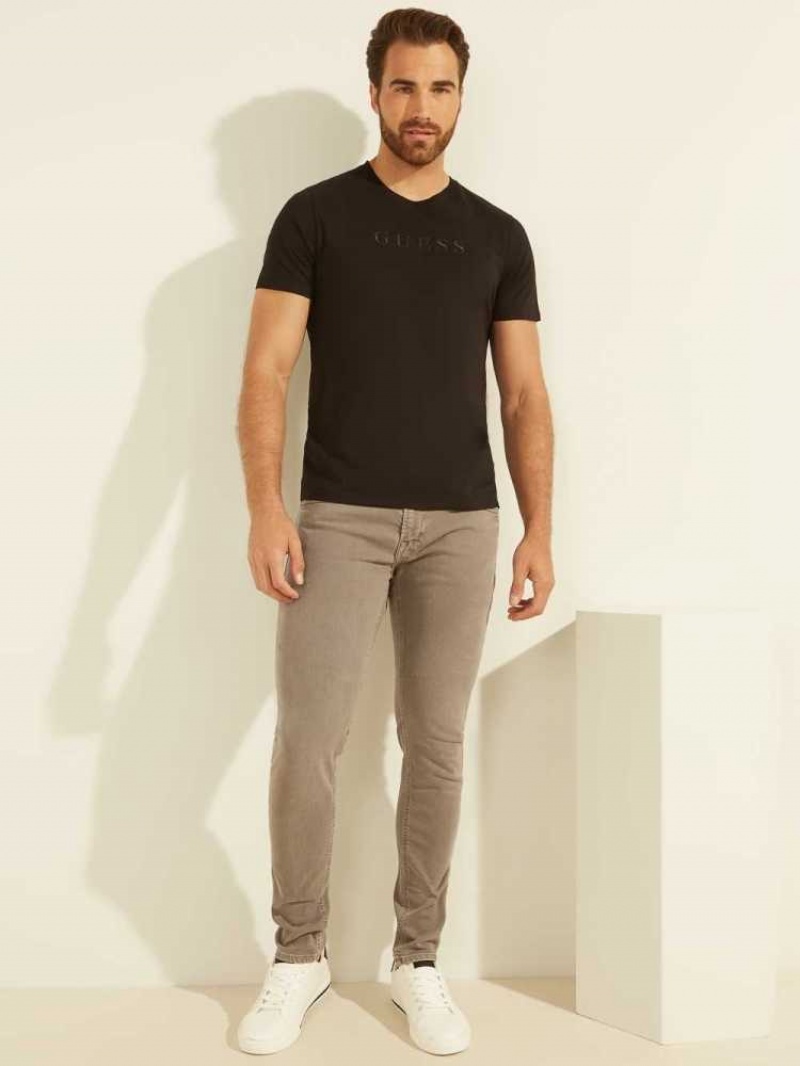 Men's Guess Dyed Skinny Jeans Khaki | 4057-PFQSM