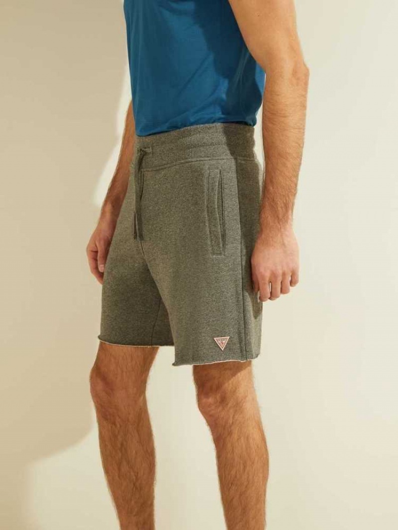 Men's Guess Eco Roy Fleece Shorts Dark Grey | 3092-PCJWQ