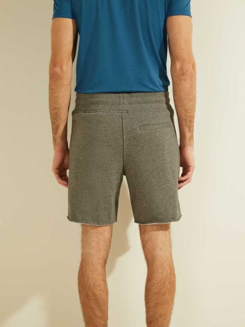 Men's Guess Eco Roy Fleece Shorts Dark Grey | 3092-PCJWQ