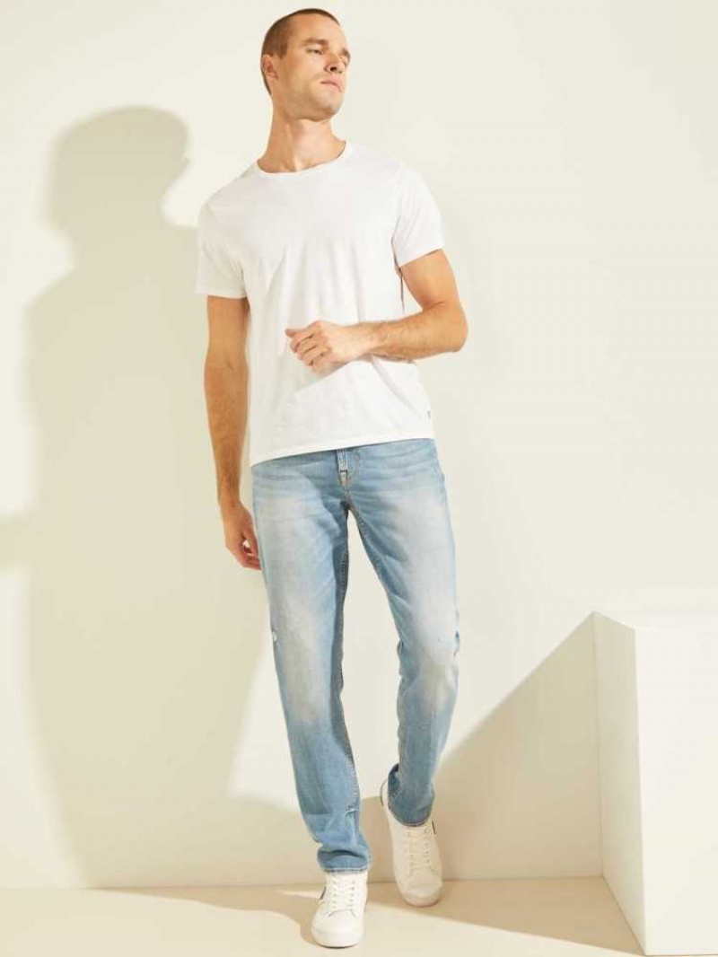 Men's Guess Faded Slim Tapered Jeans Wash | 1035-NKHWR
