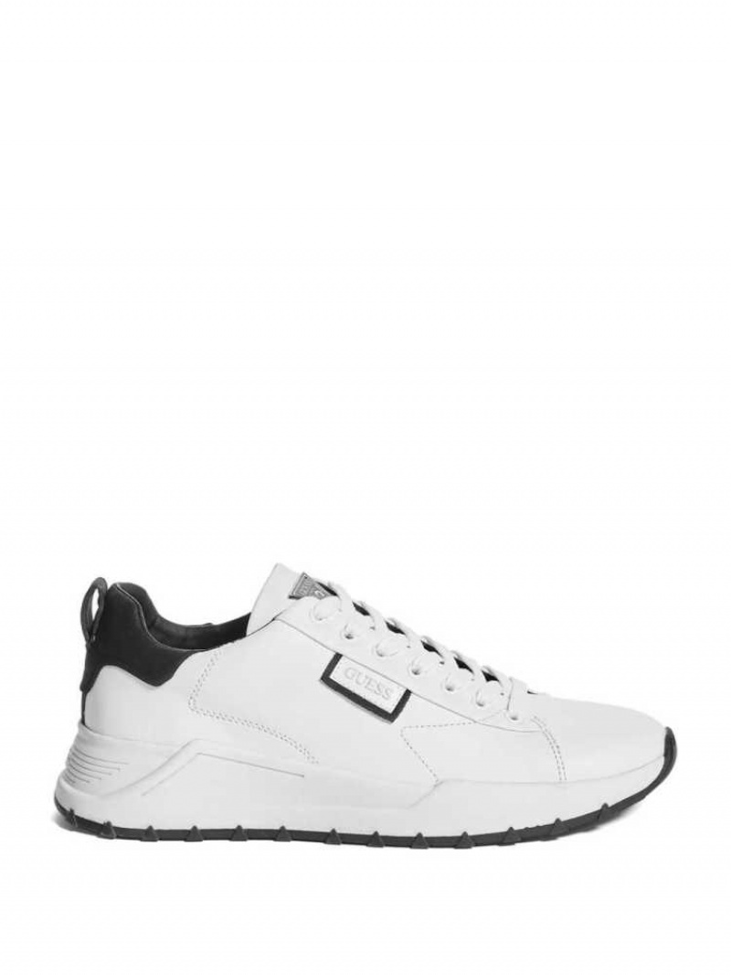 Men's Guess Luca Sneakers White | 9681-QMTYW