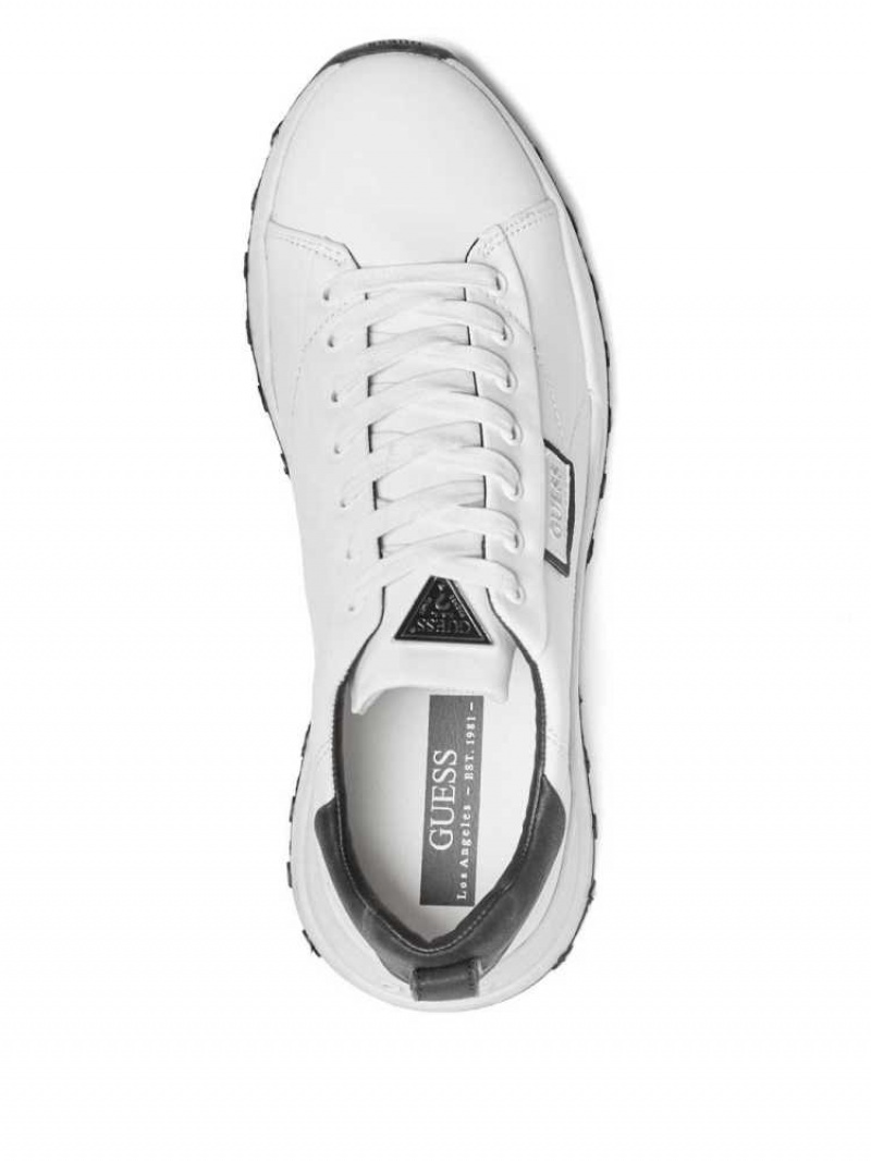 Men's Guess Luca Sneakers White | 9681-QMTYW