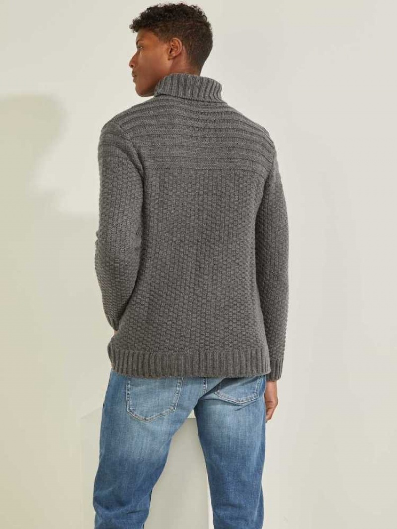 Men's Guess Lynton Ski Turtleneck Sweaters Dark Grey | 1470-YVFAE