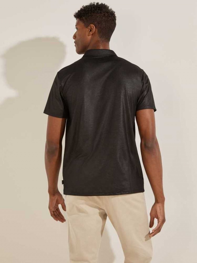 Men's Guess Mason Shine Polo Shirts Black | 3980-USCDF