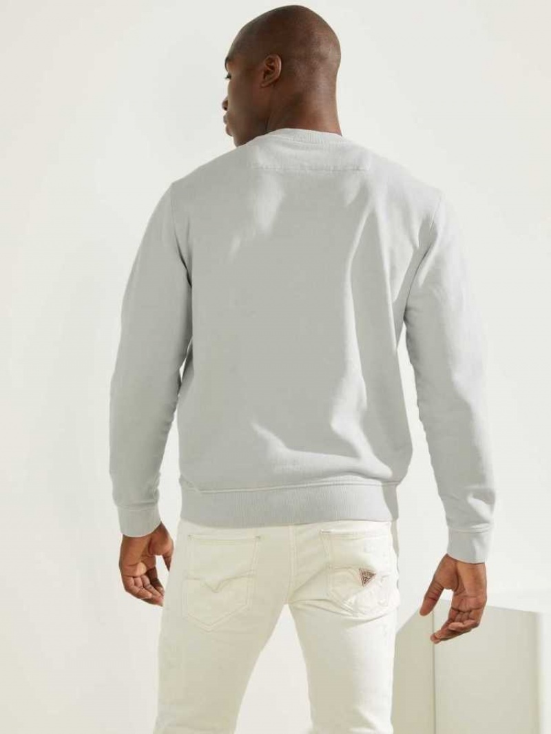 Men's Guess Melvyn Pullover Sweatshirt White | 5319-FEKUC