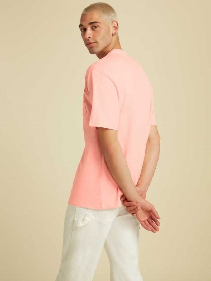 Men's Guess Originals Kit Pocket T-Shirts Pink | 6120-YKPES