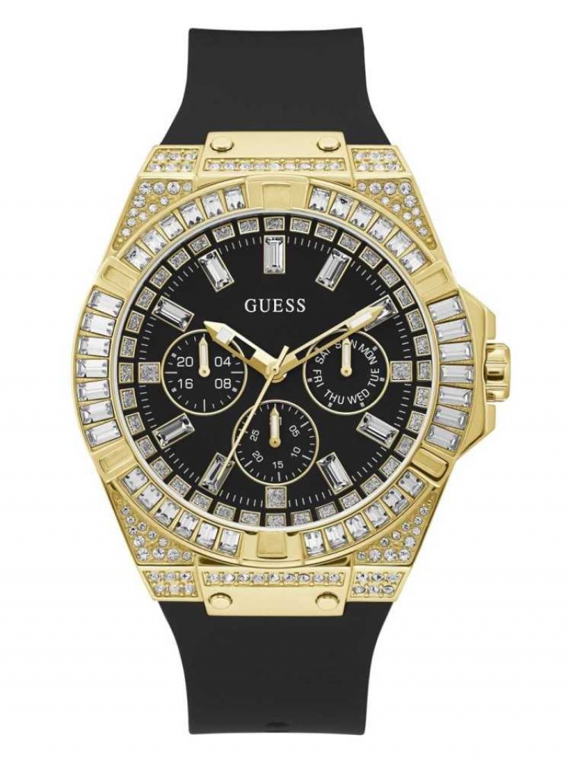Men's Guess Oversized Gold-Tone Multifunction Watches Multicolor | 9748-VWAIG