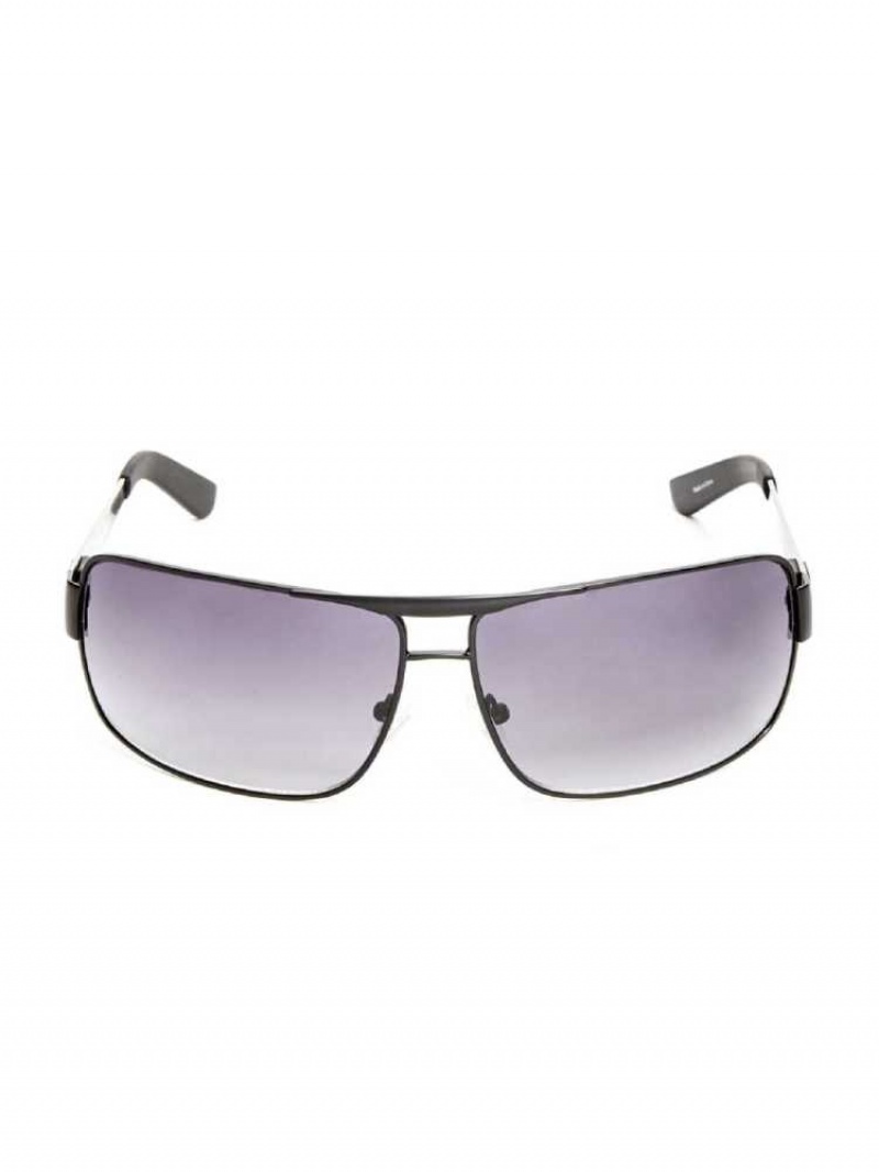 Men's Guess Ron Navigator Sunglasses Black | 0748-HDCPE
