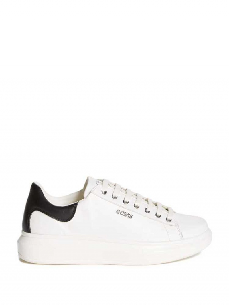 Men's Guess Salerno Low-Top Sneakers White | 3670-DZIPR