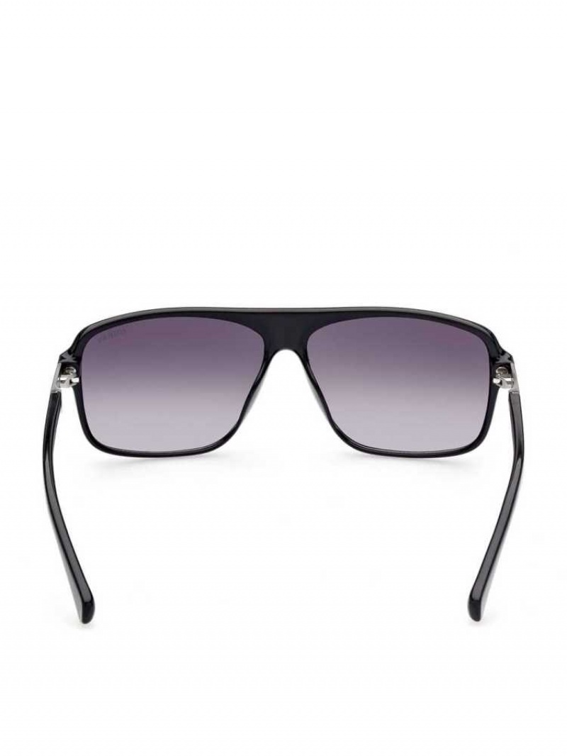 Men's Guess Square Sunglasses Silver | 7034-CUHQR