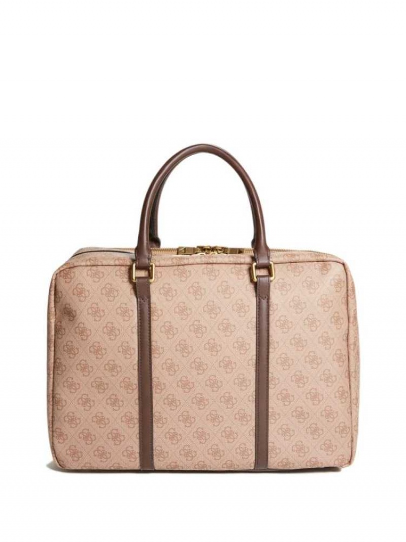 Men\'s Guess Vezzola Top Handle Handbags Brown | 1802-XUAOR