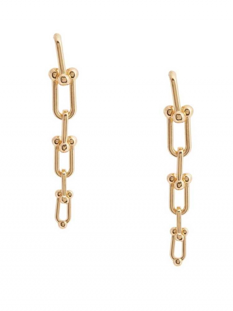 Women\'s Guess 14KT Ball Chain-Link Drop Earrings Gold | 9674-YFXON