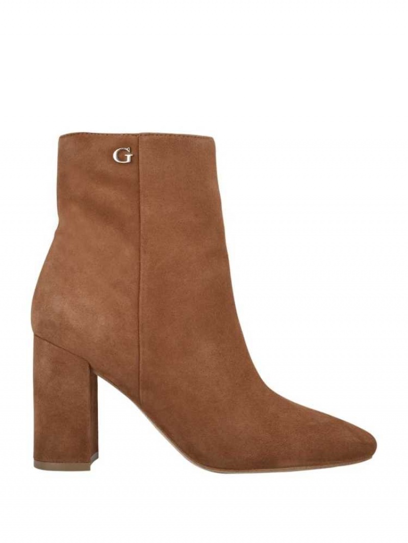 Women's Guess Adelia Faux-Suede Ankle Booties Brown | 5940-FEHQS