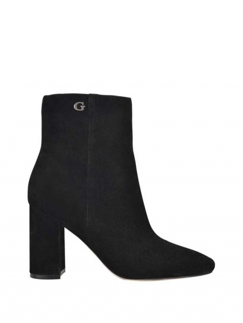 Women's Guess Adelia Faux-Suede Ankle Booties Black | 2596-PYMXE