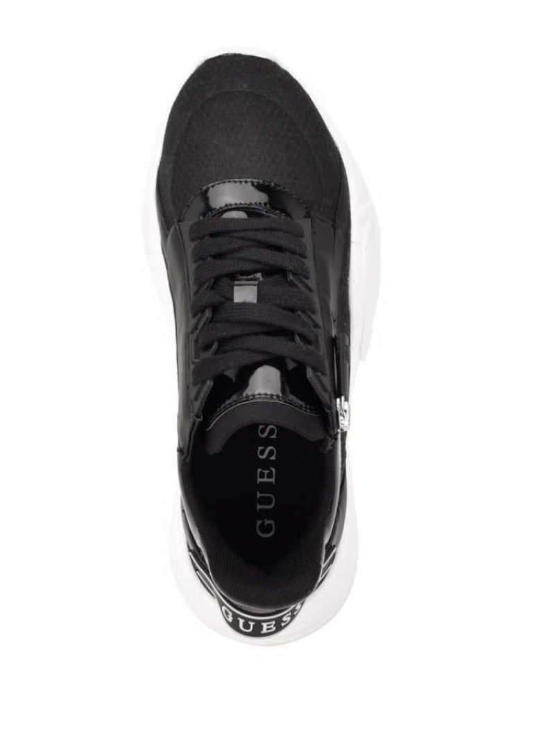 Women's Guess Bailian Side-Zip Sneakers Black | 9803-GHOBF