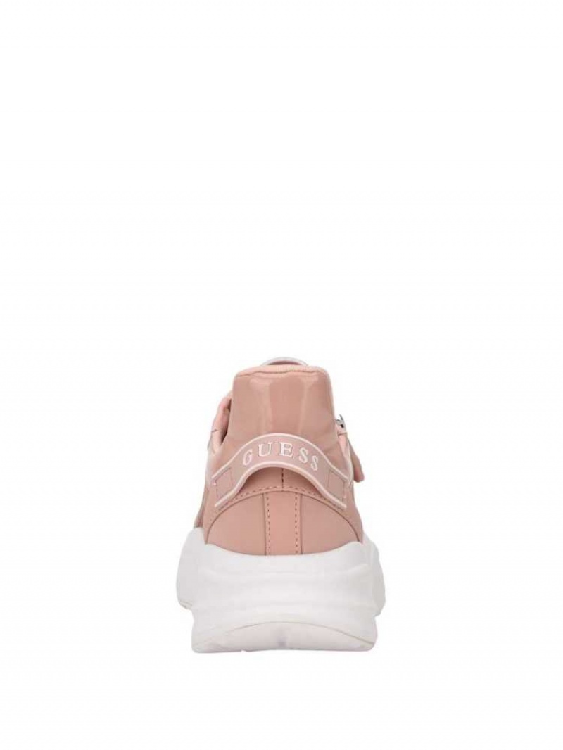 Women's Guess Bailian Side-Zip Sneakers Light Pink | 1604-QXVBY