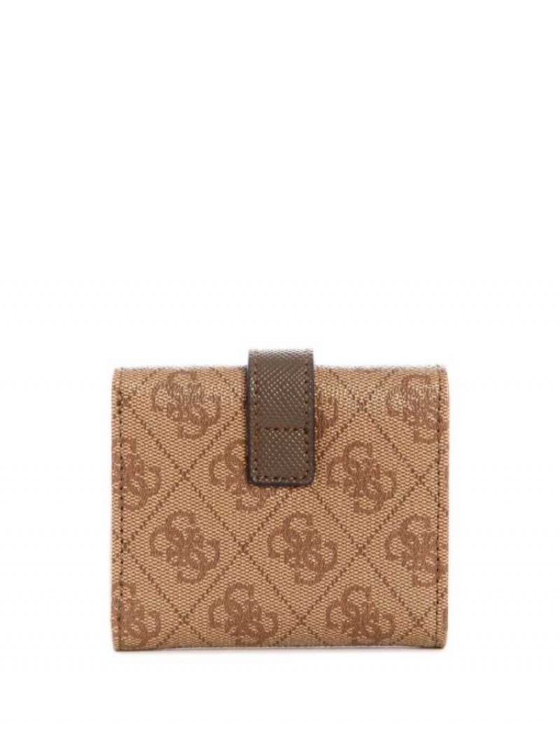 Women's Guess Cordelia Logo Small Trifold Wallets Brown | 3259-DIOPF