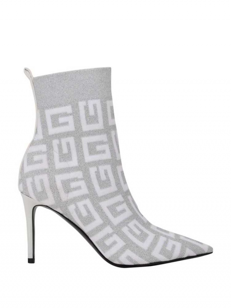 Women's Guess Dallyca G-Logo Sock Booties Silver | 3941-UYPZF