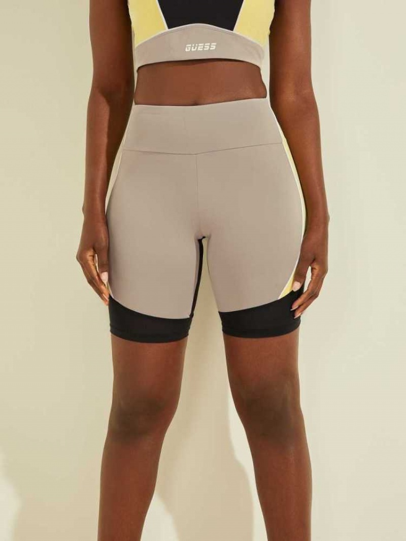 Women\'s Guess Dixie Biker Shorts Grey Black | 5201-RWJYO