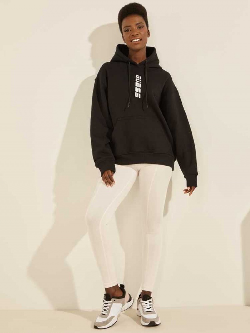 Women's Guess Eco Alisha Hooded Sweatshirt Black | 4852-LETQK