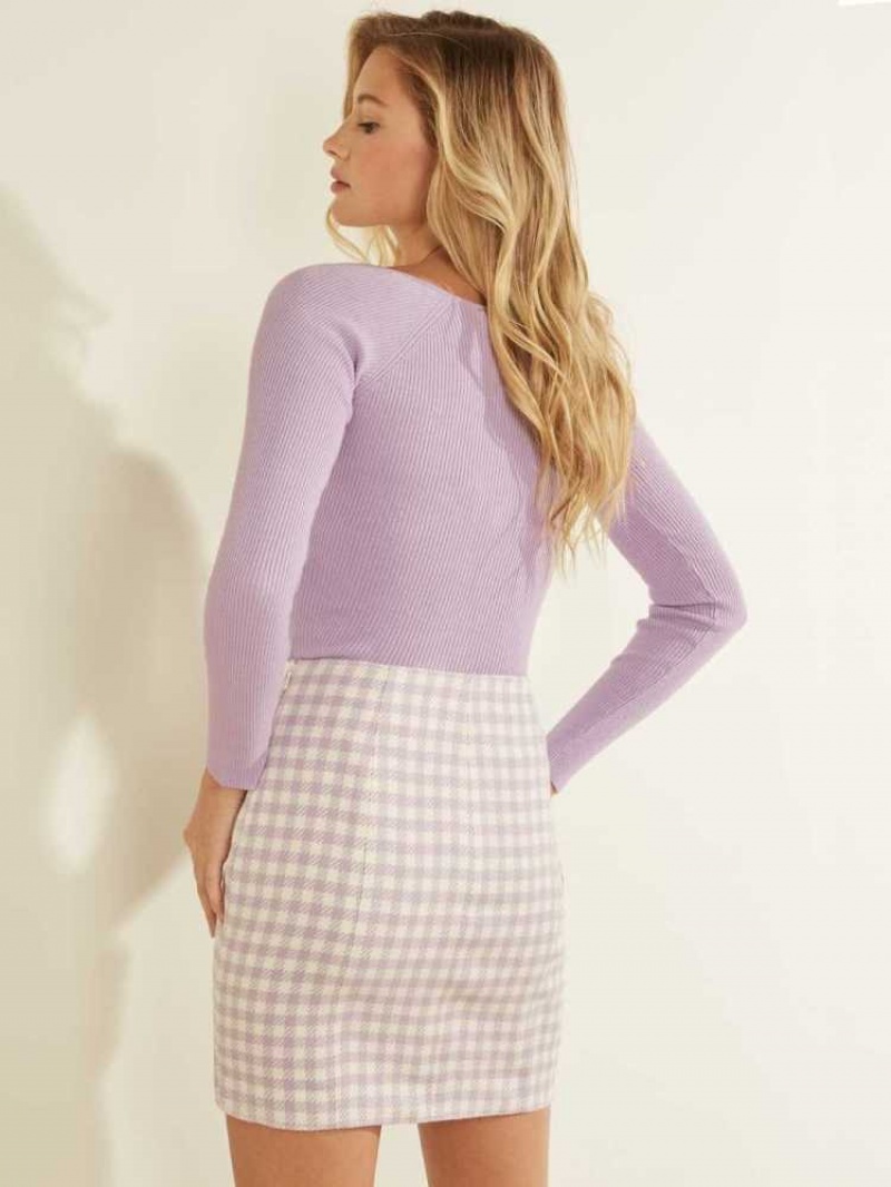 Women's Guess Eco Babette Sweaters Light Purple | 3215-ALBJX