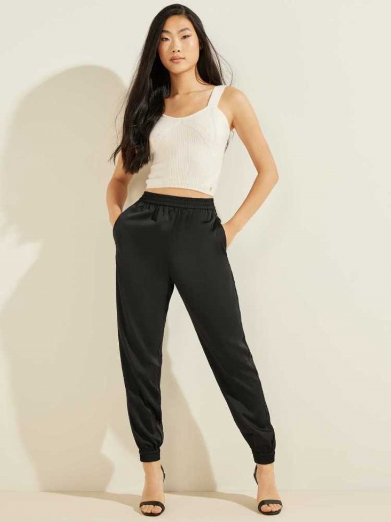 Women's Guess Eco Jay Joggers Black | 6583-OBXHN