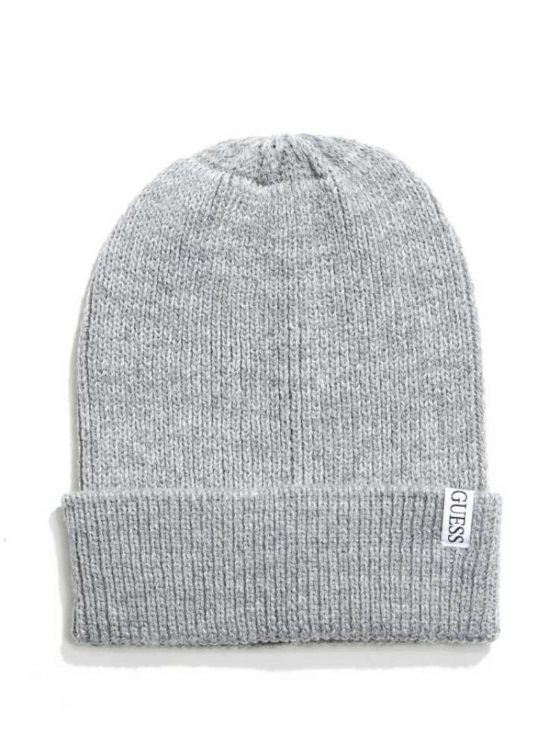 Women\'s Guess Elliot Patch Beanie Grey | 2437-ETHRQ