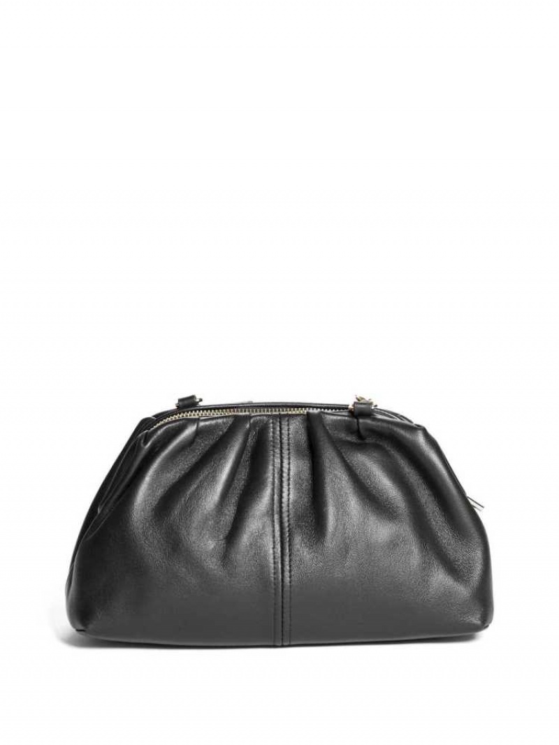Women's Guess Gathered Clutch Handbags Black | 5648-RUELB
