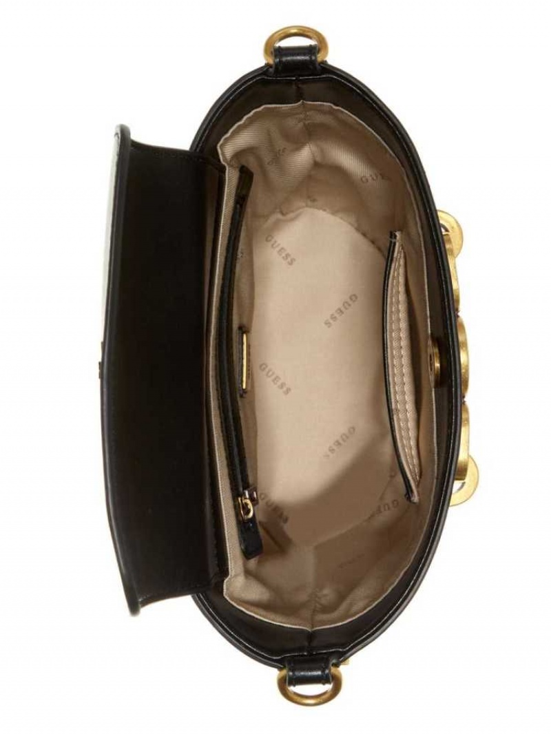 Women's Guess Hensely Bucket Crossbodies Black | 3960-AWXBC