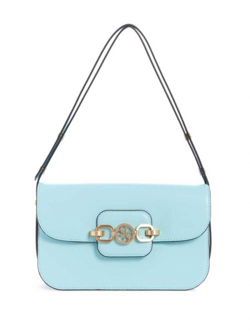 Women\'s Guess Hensely Convertible Shoulder Bags Light Turquoise | 1978-PAEGZ