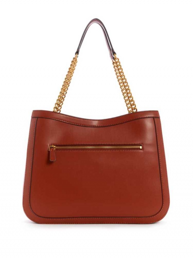Women's Guess Hensely Girlfriend Totes Burgundy | 1592-STGDI