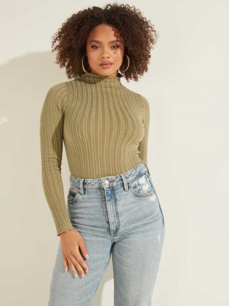 Women\'s Guess Isidora Sweater Top Sweaters Green | 4975-SYFUL