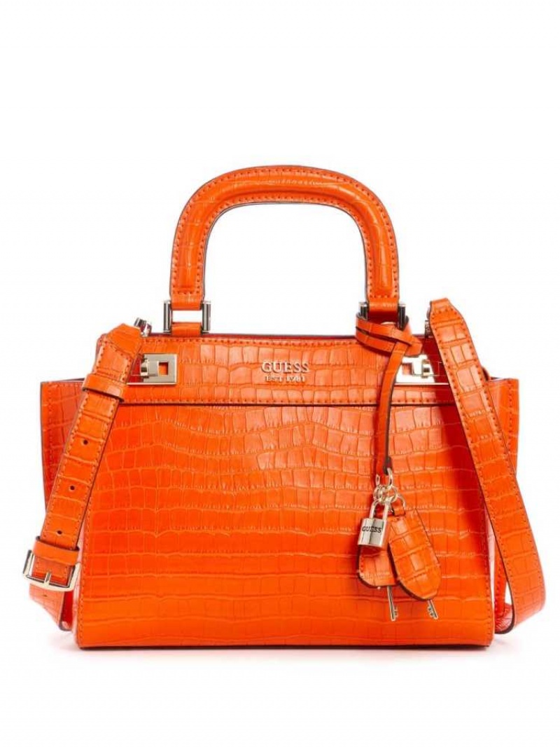 Women\'s Guess Katey Girlfriend Satchels Orange | 5712-KDEOZ