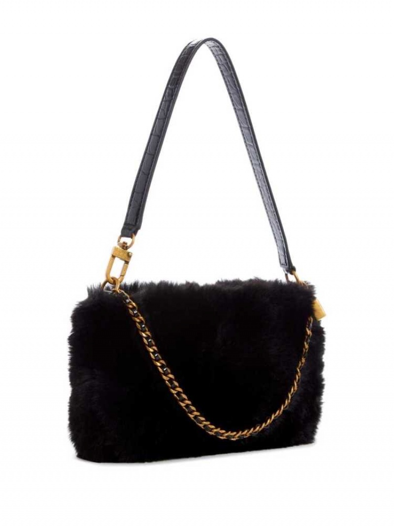Women's Guess Katey Luxe Mini Shoulder Bags Black | 6132-ARIHM