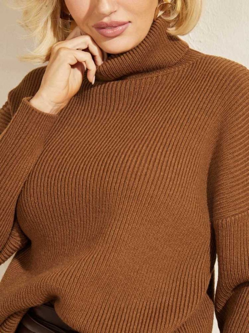 Women's Guess Liam Tunic Sweaters Brown | 2316-TFEUA