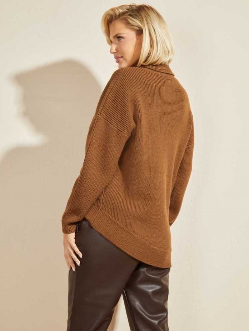 Women's Guess Liam Tunic Sweaters Brown | 2316-TFEUA