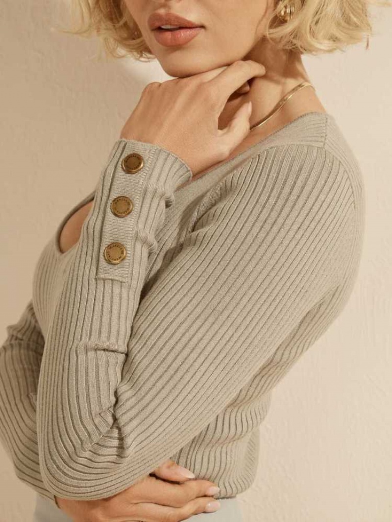 Women's Guess Lizeth Sweater Top Sweaters Mint | 5798-RKOTA